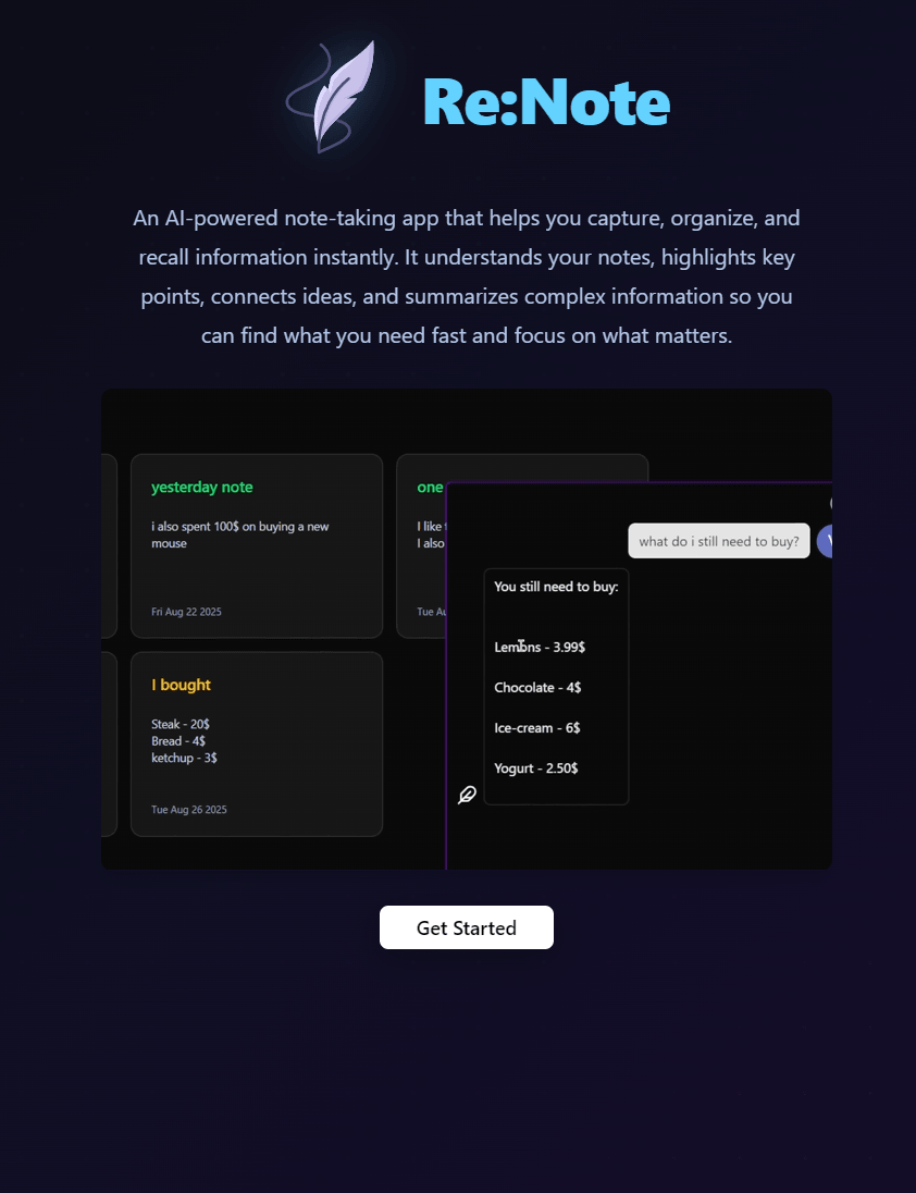 Re:Note project screenshot